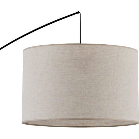 Stylowa Lampa podłogowa łukowa z abażurem Moby szaro-beżowa TK Lighting do salonu i sypialni