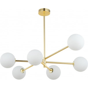 Sarius High VI 90cm white&amp;gold glamour glass globes ceiling lamp TK Lighting