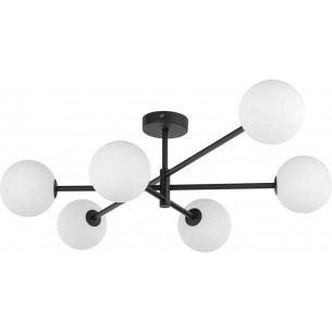 Sarius VI 90cm white&amp;black ceiling lamp with glass spheres TK Lighting