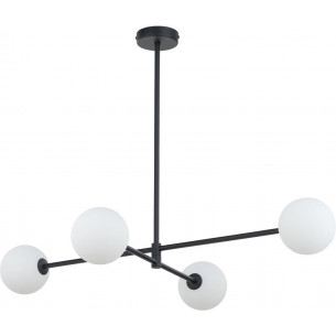 Sarius High IV 90cm white&amp;black glass globes ceiling lamp TK Lighting