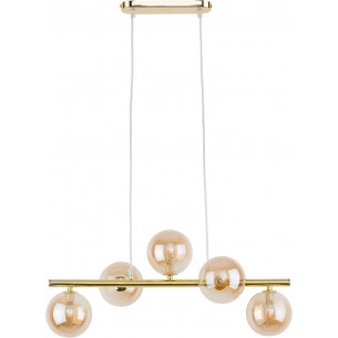 Ester V 80cm amber&amp;gold glass balls long pendant lamp TK Lighting