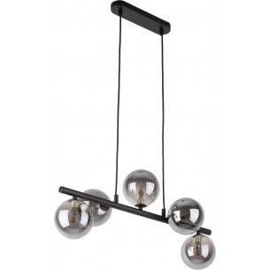 Ester V 63cm graphite&amp;black glass spherical linear pendant lamp TK Lighting