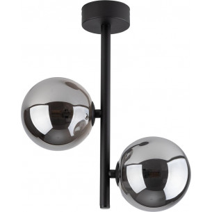 Estera 27cm graphite&amp;black ceiling lamp with 2 glass spheres TK Lighting