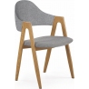 Elbo K344 grey upholstered chair with armrests Halmar