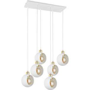 Lampa wisząca 6 punktowa Cyklop 72cm biało-złota TK Lighting