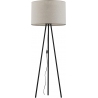 Stylowa Lampa podłogowa trójnóg z abażurem Winston szaro-beżowa TK Lighting do salonu i sypialni