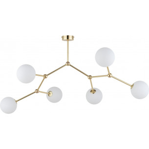 Fairy VI 105cm white&amp;gold glass ceiling lamp TK Lighting