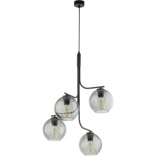 Cesar 60cm graphite 4 glass globes pendant lamp TK Lighting