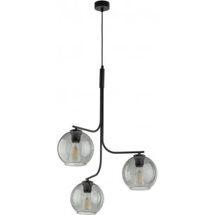 Lampa wisząca 3 szklane kule Cesar 60cm grafitowa TK Lighting