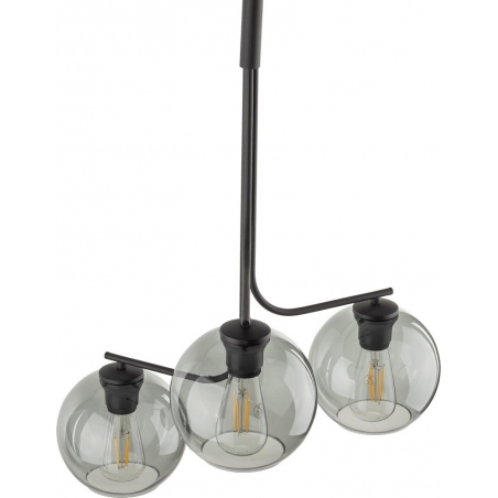 Lampa wisząca 3 szklane kule Cesar 60cm grafitowa TK Lighting