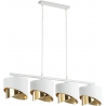 Grant 95cm white&amp;gold glamour pendant lamp with 4 lampshades TK Lighting