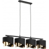 Grant 95cm black&amp;gold glamour pendant lamp with 4 shades TK Lighting