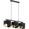 Grant 70cm black&amp;gold glamour pendant lamp with 3 shades TK Lighting