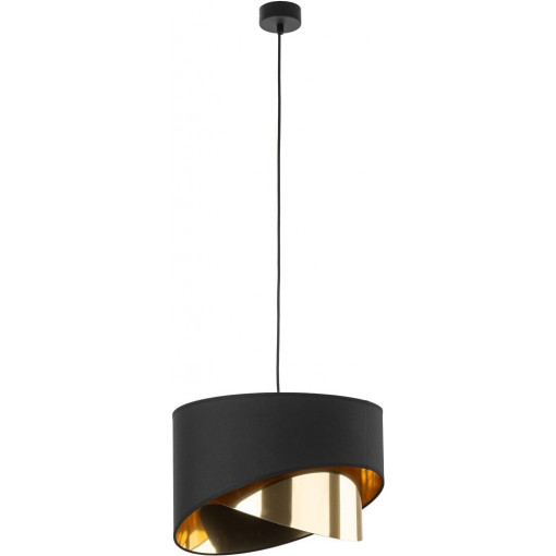 Grant 38cm black&amp;gold glamour pendant lamp with shade TK Lighting