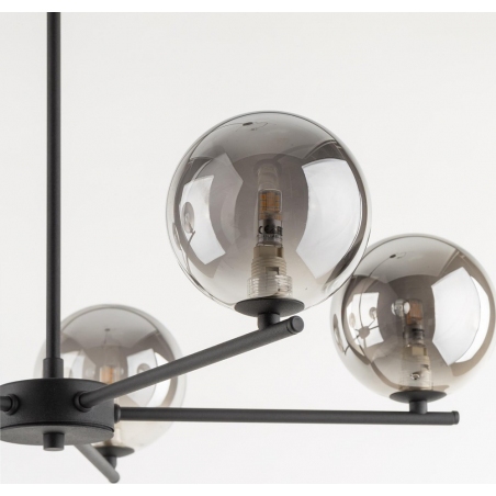 Lampa wisząca 5 szklanych kul Lara 60cm grafit lustrzany/czarny TK Lighting