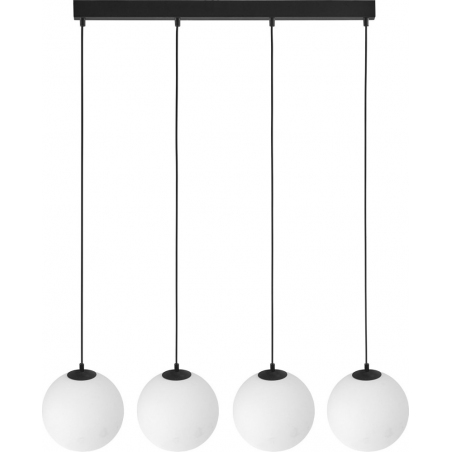 Lampa wisząca 4 szklane kule na listwie Martin 80cm biało-czarna TK Lighting