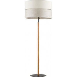 Stylowa Lampa podłogowa z abażurem Eco 50cm szaro-beżowa TK Lighting do salonu i sypialni