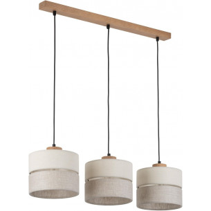 Eco III 77cm grey&amp;beige pendant lamp with lampshades on a rail TK Lighting