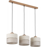 Eco III 77cm grey&amp;beige pendant lamp with lampshades on a rail TK Lighting