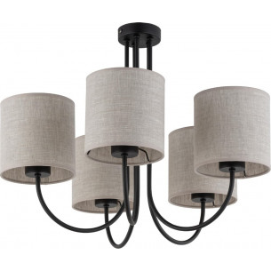 Torens V 60cm grey&amp;beige&amp;black chandelier with shades TK Lighting