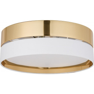 Hilton 45cm white &amp;gold glamour ceiling lamp with shade TK Lighting