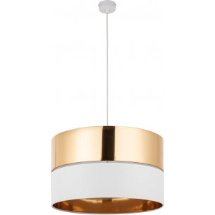 Hilton 50cm gold&amp;white glamour pendant lamp with shade TK Lighting