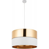 Hilton 50cm gold&amp;white glamour pendant lamp with shade TK Lighting