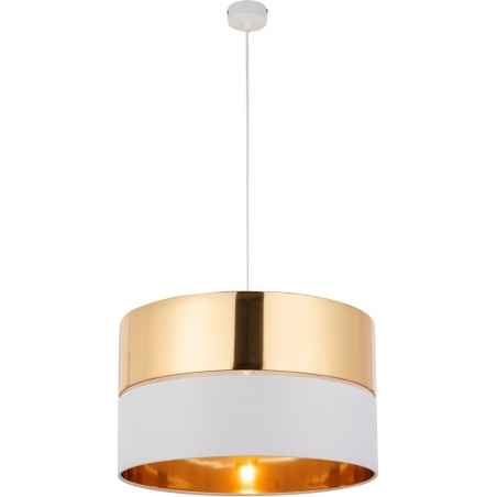 Lampa wisząca glamour z abażurem Hilton 50cm złoty/biały TK Lighting