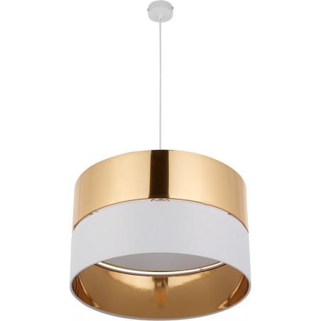 Lampa wisząca glamour z abażurem Hilton 50cm złoty/biały TK Lighting