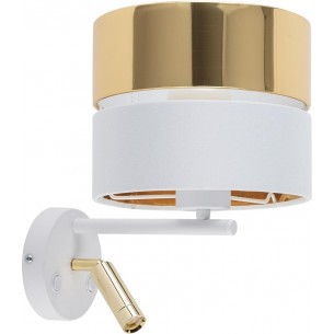 Hilton II LED gold&amp;white wall lamp with lampshade TK Lighting