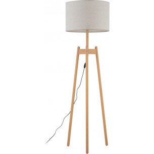 Perez 50cm grey&amp;beige tripod floor lamp with shade TK Lighting