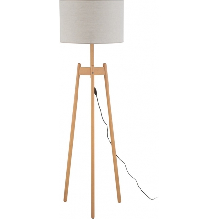 Stylowa Lampa podłogowa trójnóg z abażurem Perez 50cm szaro-beżowa TK Lighting do salonu i sypialni