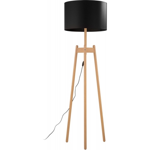 Stylowa Lampa podłogowa trójnóg z abażurem Perez 50cm czarna TK Lighting do salonu i sypialni