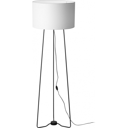 Stylowa Lampa podłogowa z abażurem Tampa biało-czarna TK Lighting do salonu i sypialni