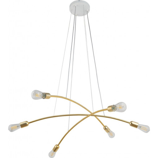 Helix 90cm gold gloss glamour "stick" 6-light pendant lamp TK Lighting