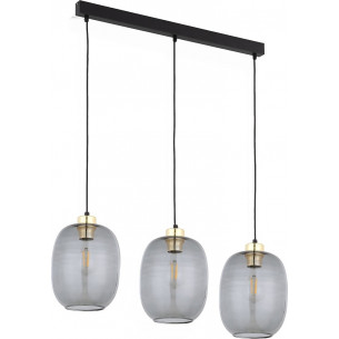 Lampa wisząca szklana potrójna na listwie Delta 84cm grafitowa TK Lighting