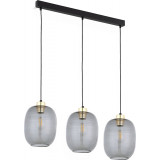 Lampa wisząca szklana potrójna na listwie Delta 84cm grafitowa TK Lighting