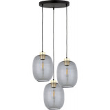 Delta 52cm graphite triple glass pendant lamp TK Lighting