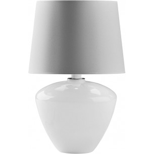 Fiord white&amp;silver glass table lamp with shade TK Lighting