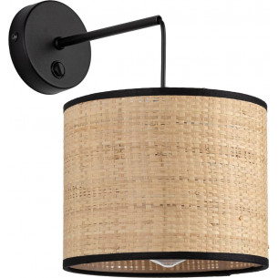 Liberia straw boho pendant wall lamp with switch TK Lighting