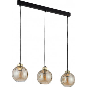 Lampa wisząca szklana dekoracyjna na listwie Devi III 81cm bursztynowa TK Lighting