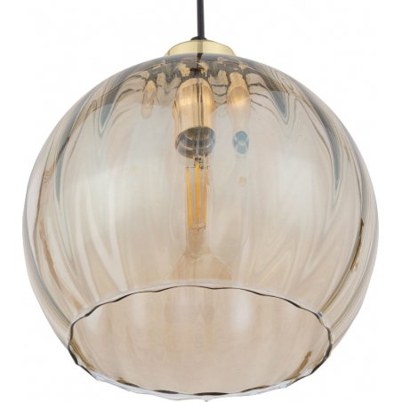 Lampa wisząca szklana dekoracyjna Devi 25cm bursztynowa TK Lighting