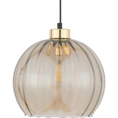Lampa wisząca szklana dekoracyjna Devi 25cm bursztynowa TK Lighting