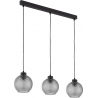 Devon III 82cm graphite pendant lamp with glass spheres on a rail TK Lighting