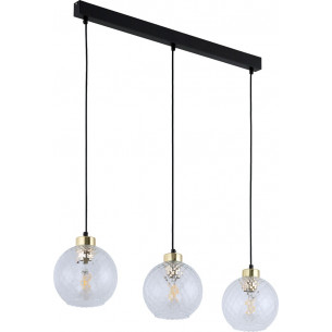 Devon III 82cm transparent pendant lamp with glass spheres on a rail TK Lighting