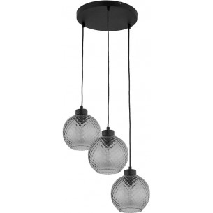 Devon III 42cm graphite retro pendant glass balls lamp TK Lighting