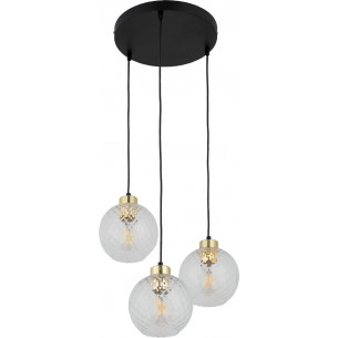 Lampa wisząca szklane kule retro Devon III 42cm przeźroczysta TK Lighting