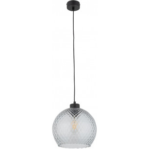 Lampa wisząca szklana kula retro Devon 25cm grafitowa TK Lighting