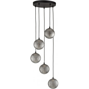 Elena V 34cm graphite mirrored decorative glass balls pendant lamp TK Lighting