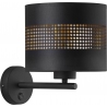 Tago black&amp;gold perforated wall lamp with switch TK Lighting